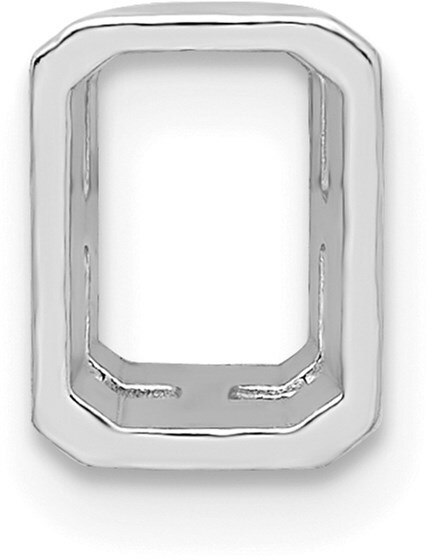 14k White Gold Emerald-Head Bezel w/ Air Line 6 x 4mm Setting