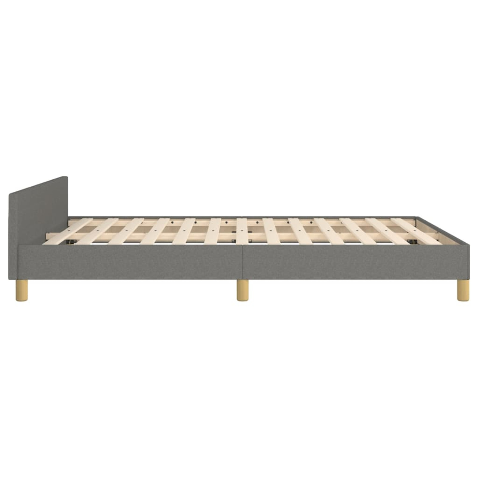 Walmeck Bed Frame with Headboard Dark Gray 59.8