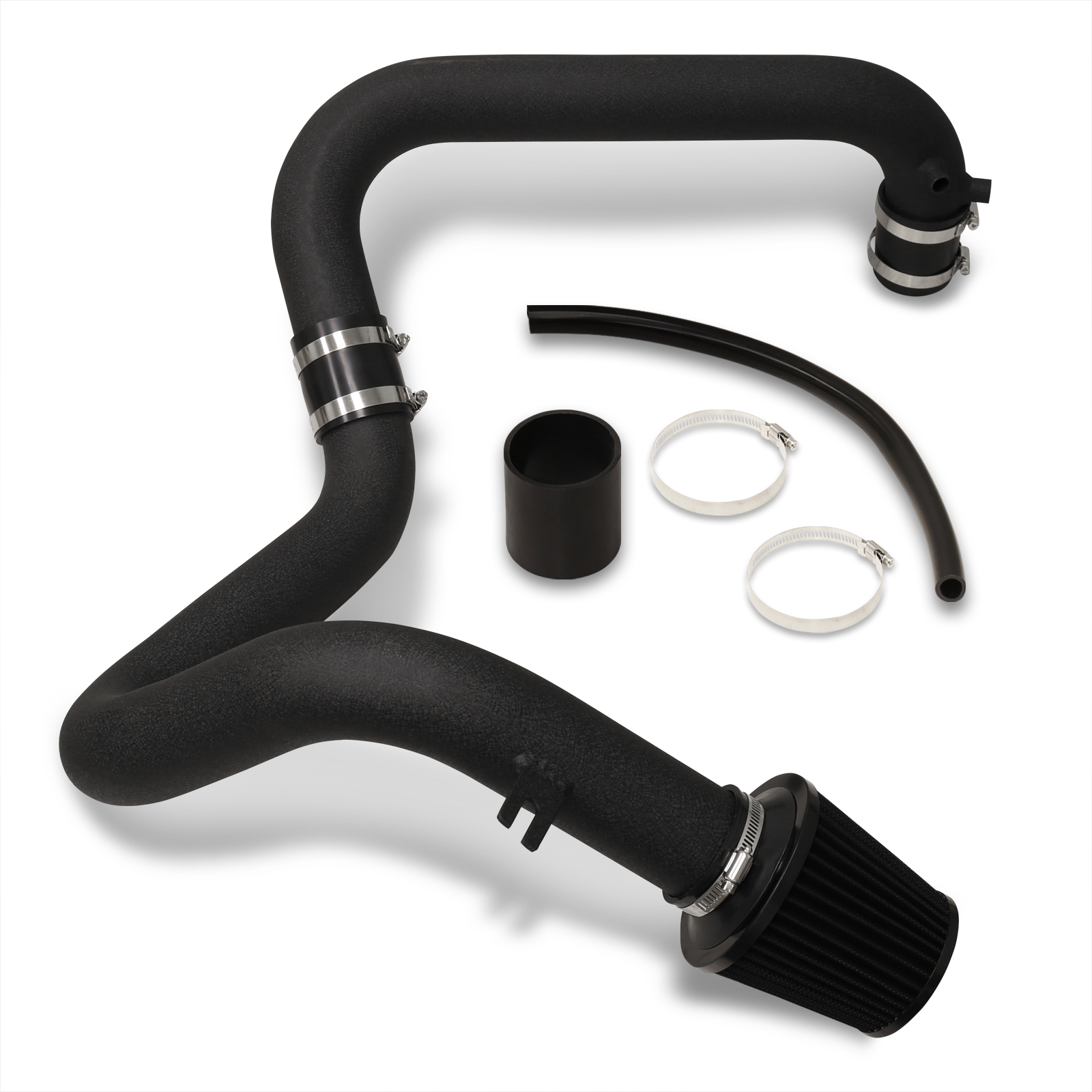 AJP Distributors Cold Air Intake CAI Induction System Black Aluminum Pipe + Filter Compatible/Replacement For Honda Civic DX LX 1.7L EM ES Manual Transmission 2001 2002 2003 2004 2005 01 02 03 04 05