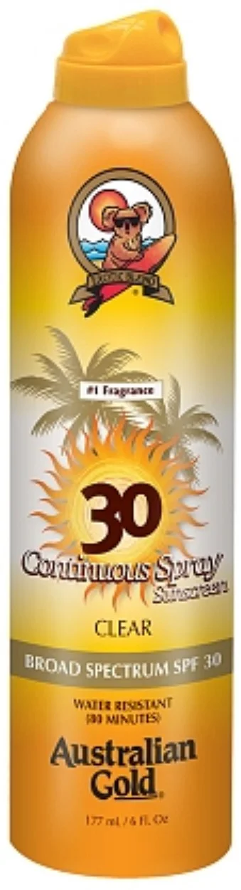 Australian Gold Gold Continuous Spray, SPF 30, Clear 6 oz (Pack of 2)