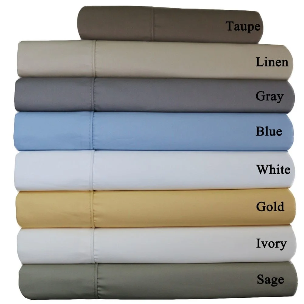 Attached Waterbed Sheets Wrinkle-Free 650 Thread Count Cotton Blend Sheet Set - King / California King - Linen