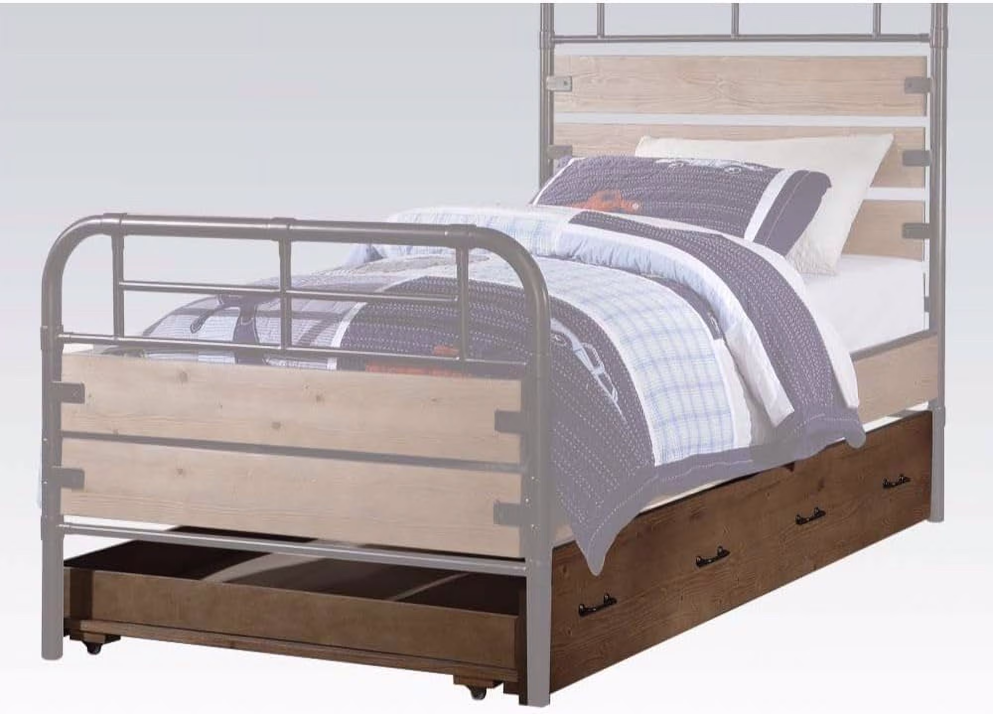 Adams Wood  Trundle With 4 Caster Wheels In Antique Oak Wood