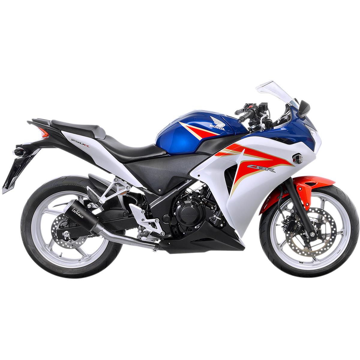 Leo Vince 15210B LV-10 Slip-On - Stainless Tailpipe/Black Muffler/Stainless Steel End Cap