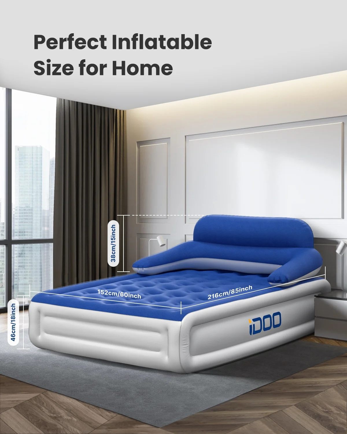 iDOO Queen Headboard Air Mattress, 18