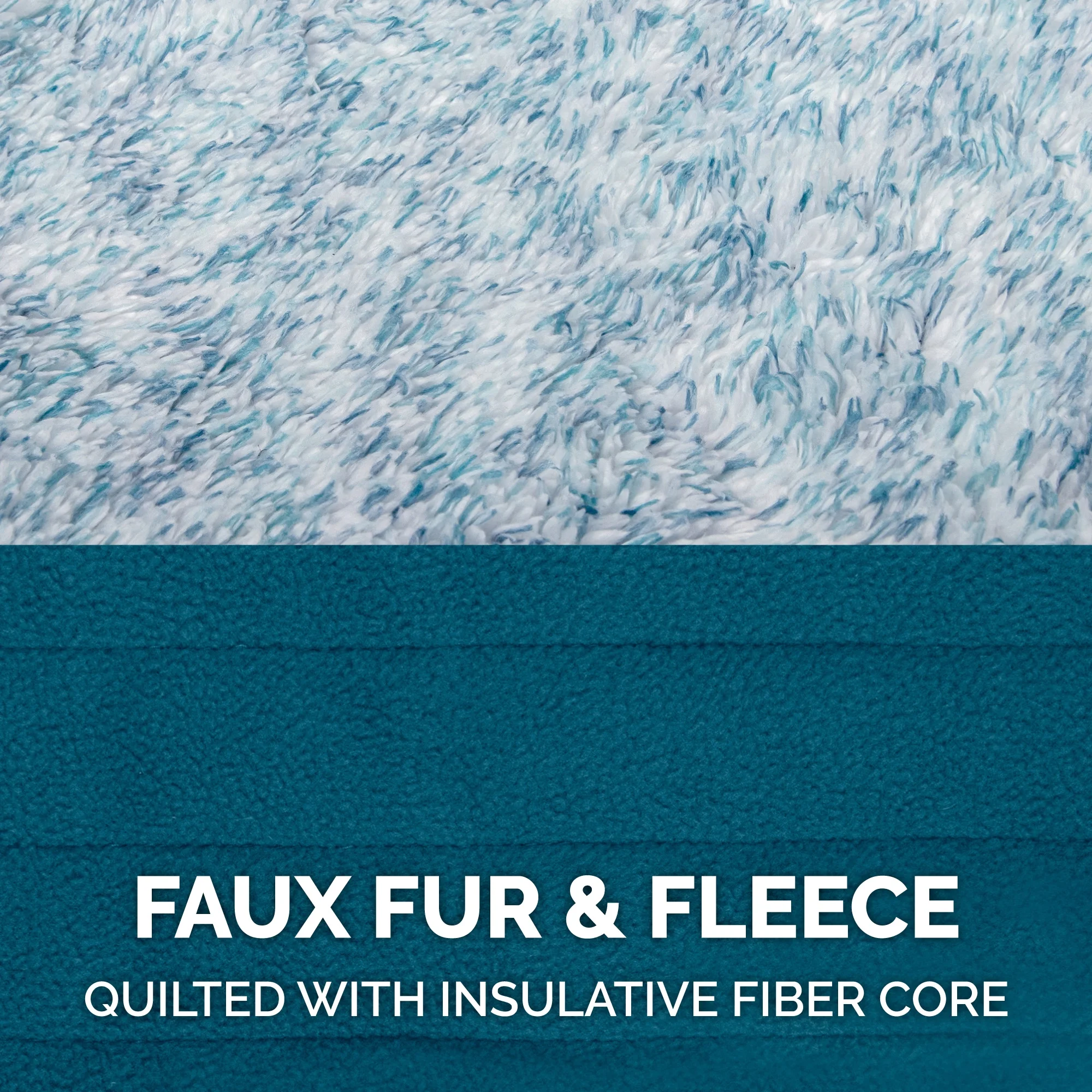 Flex-Fit Reversible Two-Tone Fur Dog Coat - Medium, Marine Blue