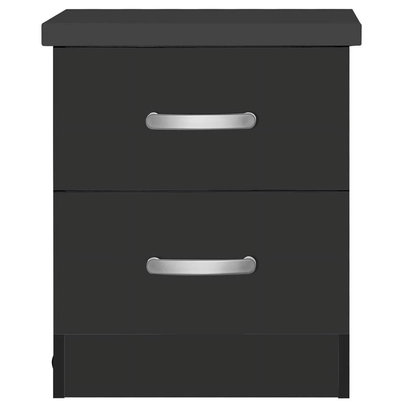 Home Square 2-Piece Set with Dresser with Lock 2-Drawer Nightstand in Black
