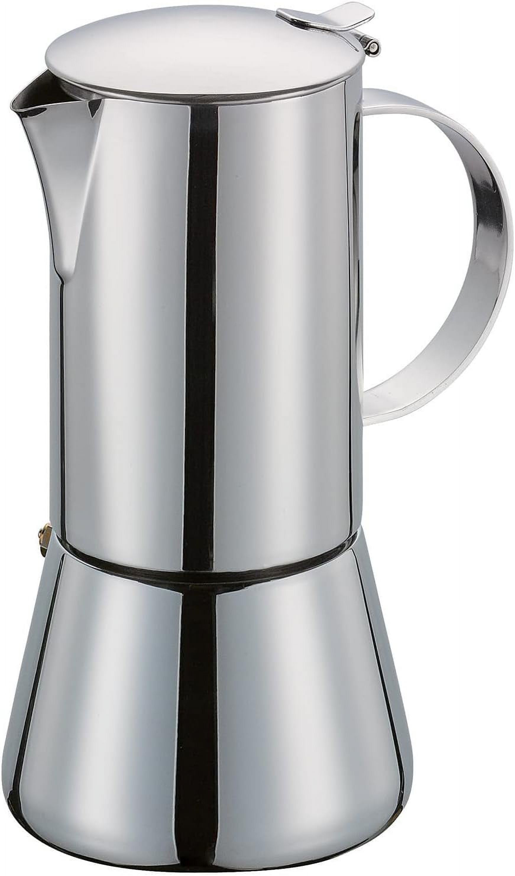 Aida Stainless Steel Stovetop Espresso Maker, Polished Stainless, 10 Cup,CI342246