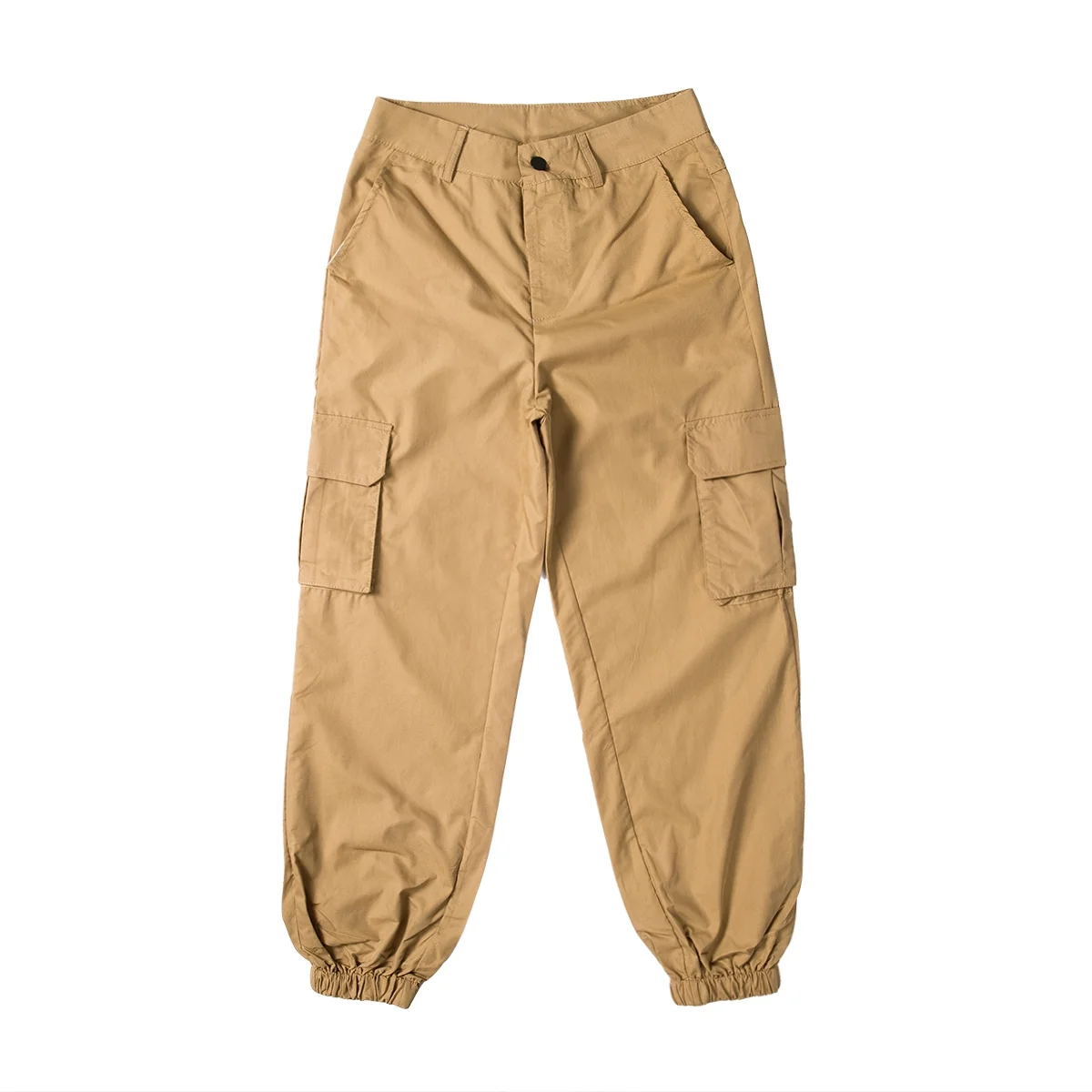 Fanvereka Women Solid-Color High Waist Cargo Pants with Pockets Casual Trousers