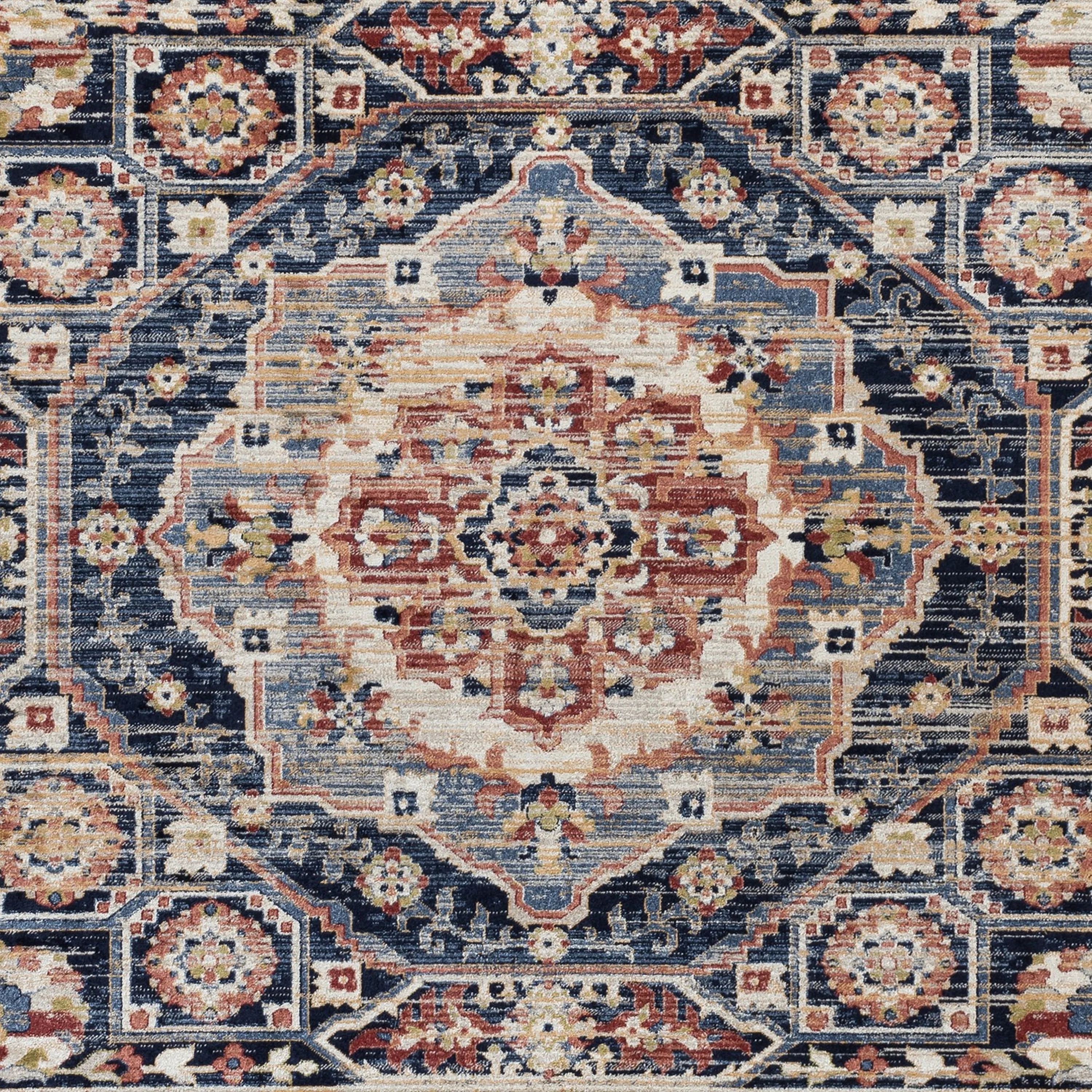 VCNY Home Tabitha Navy Rust Medallion Area Rug, 9' x 12'