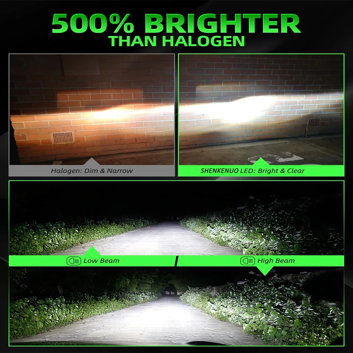 For Subaru WRX 2014-2020 LED Headlight 9005 H11 High/Low Beam 4x Bulbs