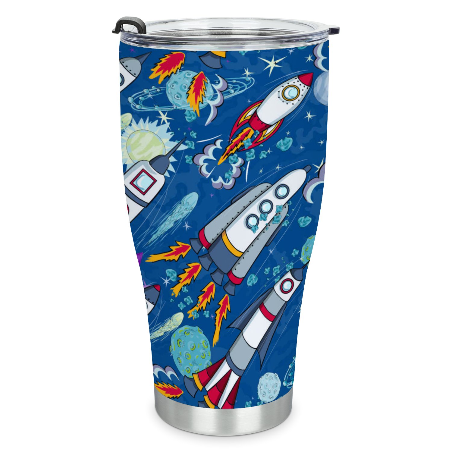 Hidove Stainless Steel Tumbler, Rockets 30oz Leak Proof & Stainless Steel Bottle for Hot & Cold Drinks - Coffee Travel Mug, Water Metal Canteen, Thermal Cup