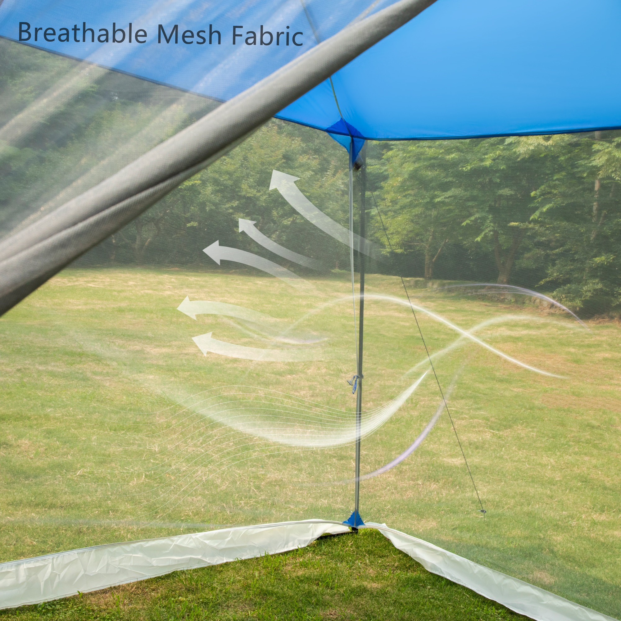 Alpha Camper 13' x 9' Screen House Canopy Sun Shade with One Room, Blue