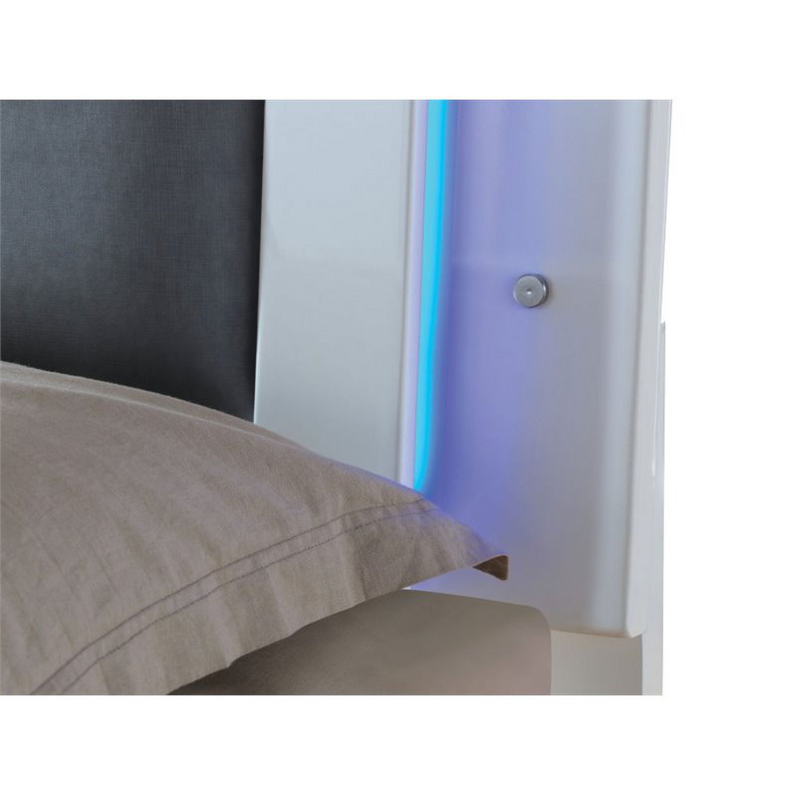 FOA Rayland 2pc Glossy White Wood Bedroom Set - Full + Nightstand