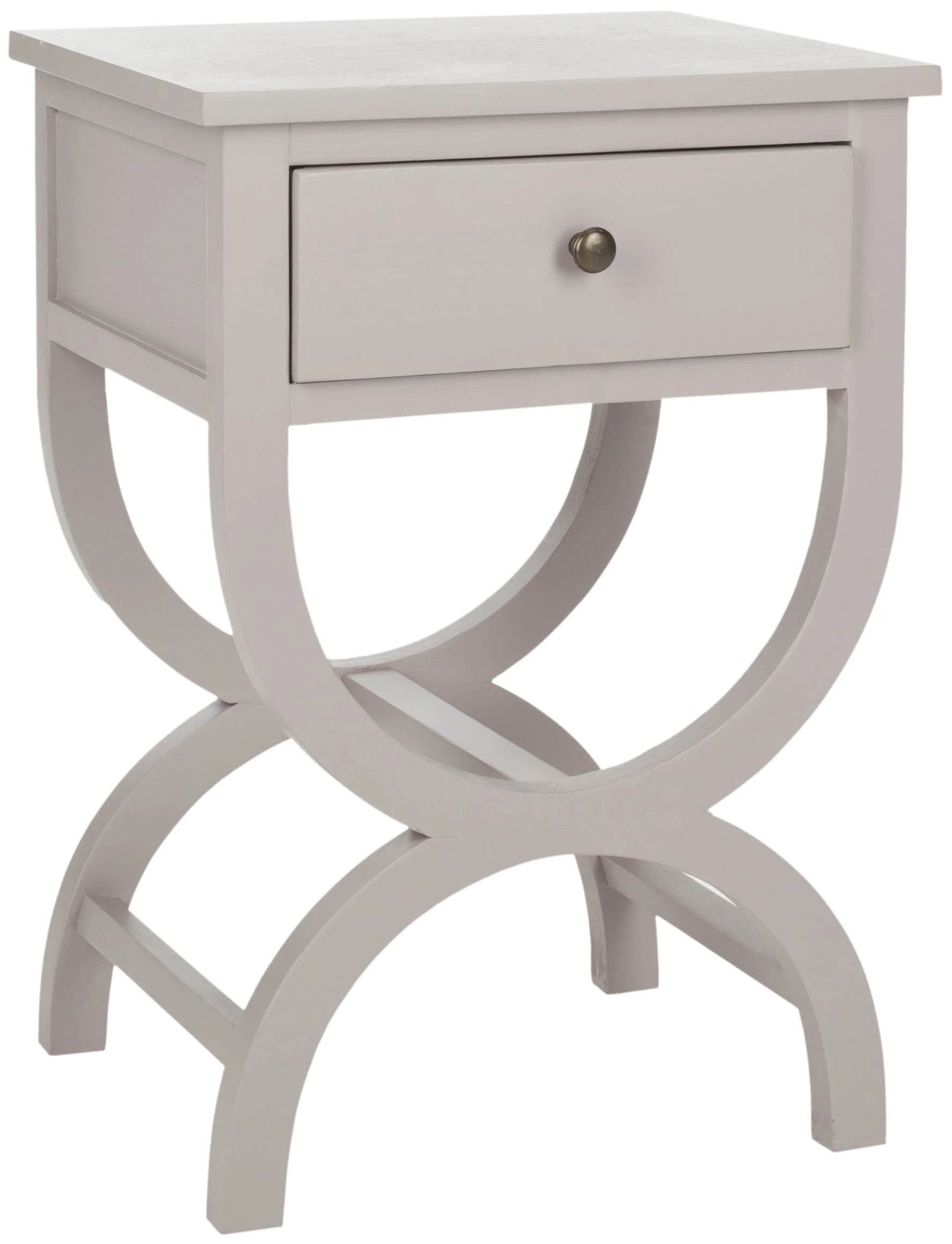 SAFAVIEH Maxine Solid Nightstand with Storage Drawer, Quartz Grey