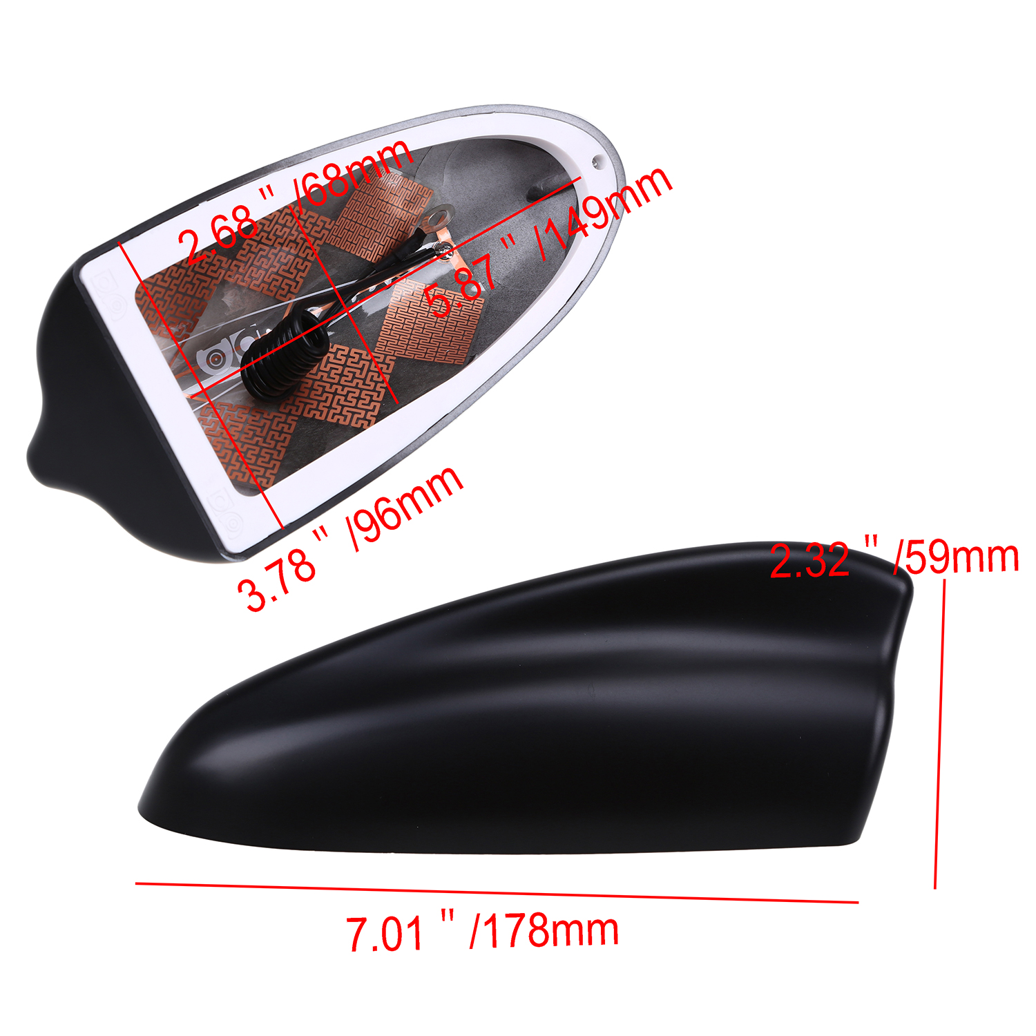 Universal Shark Fin Car Antenna Roof Aerial AM/FM Radio Signal Amplifier for Auto SUV Van Truck Offroad