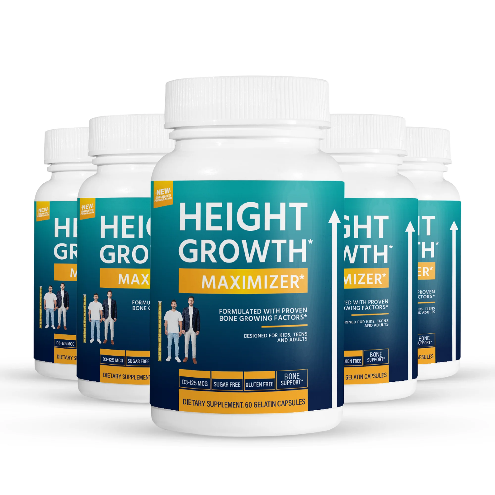 5 Pack Height Growth Maximizer - Bone & Joint Health- 60 Capsules x5