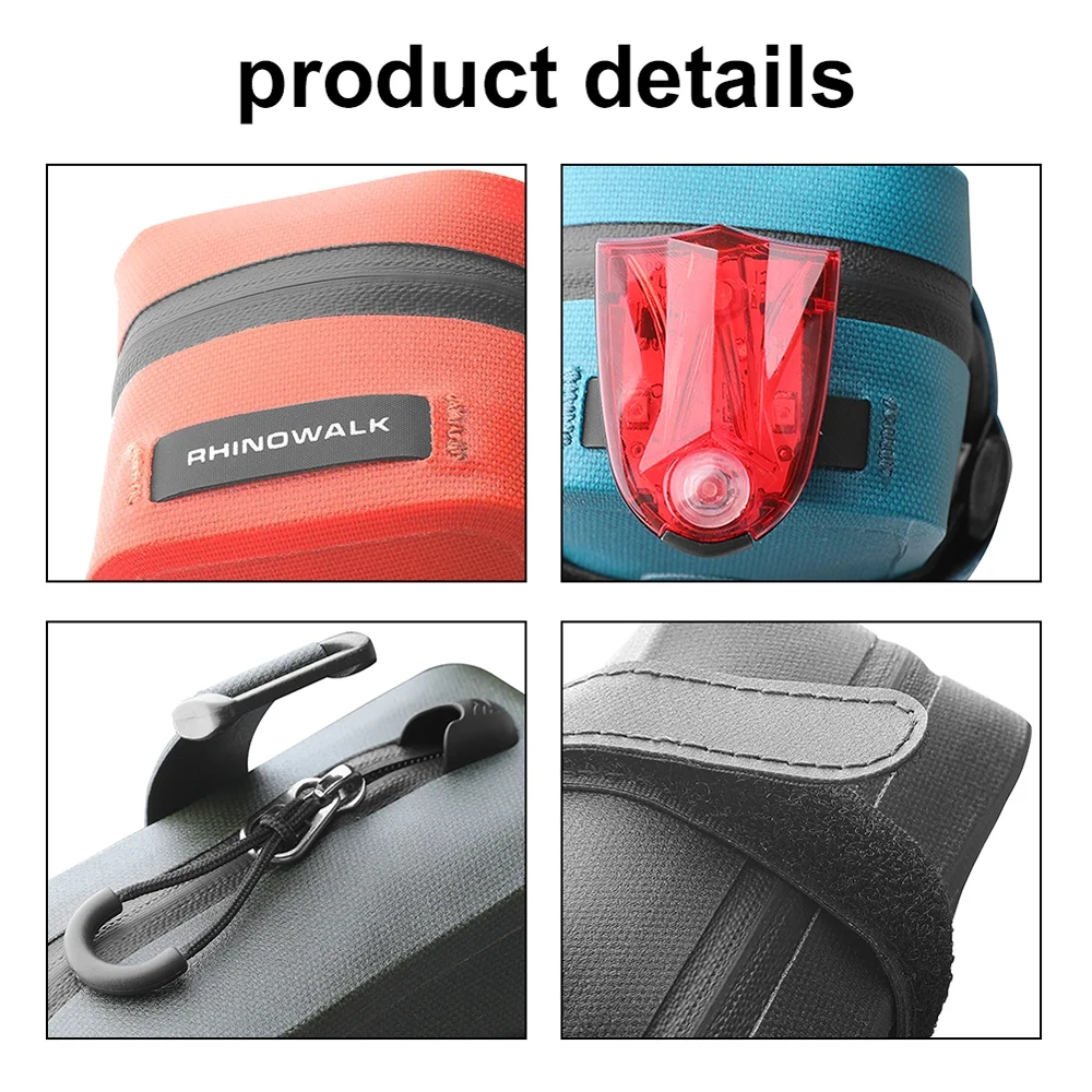 Rhinowalk Lightweight Waterproof Bike Saddle Bag Bicycle Seat Pack for Mountain Road Cycling