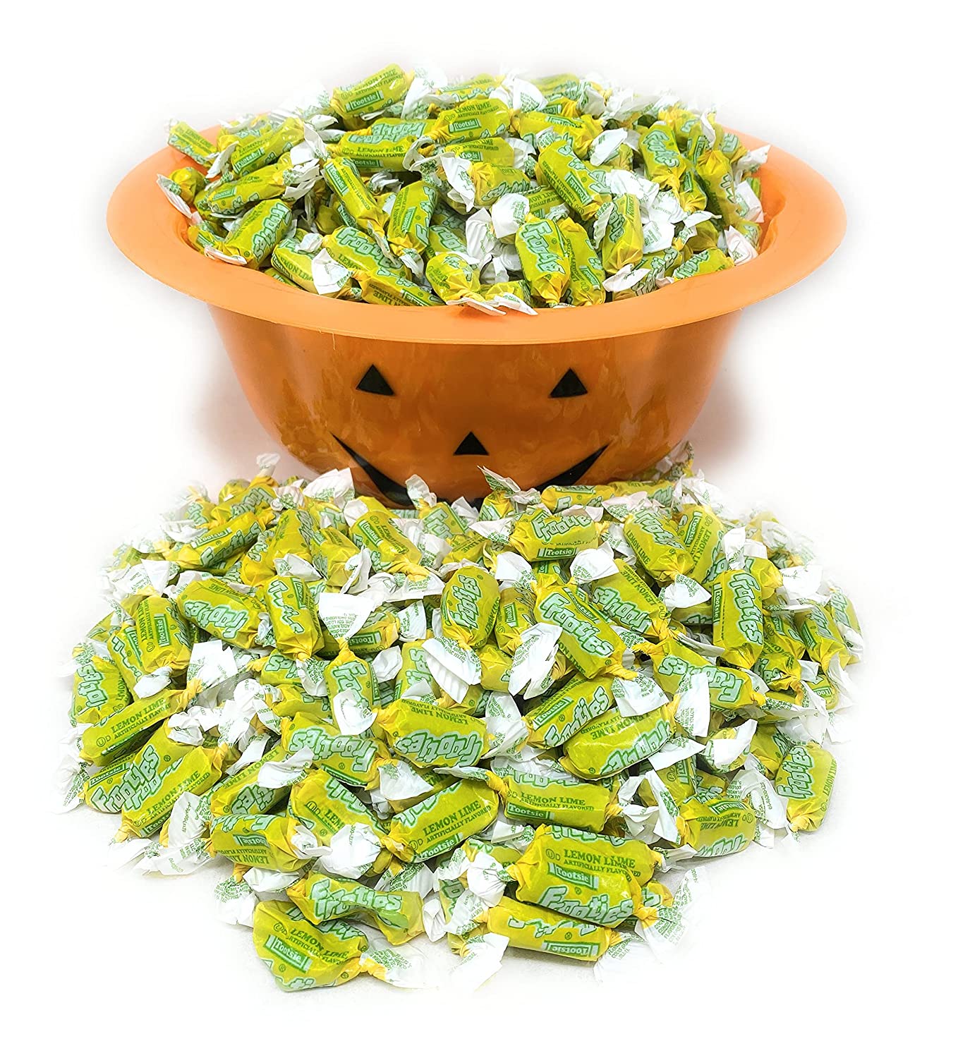 Bulk Lemon Lime Flavor Tootsie Roll Frooties Chewy Yellow American Taffies Candy Individually Wrapped In Resealable Assortit Bag 5 Lb 735+pcs (80-Oz) - Made In USA