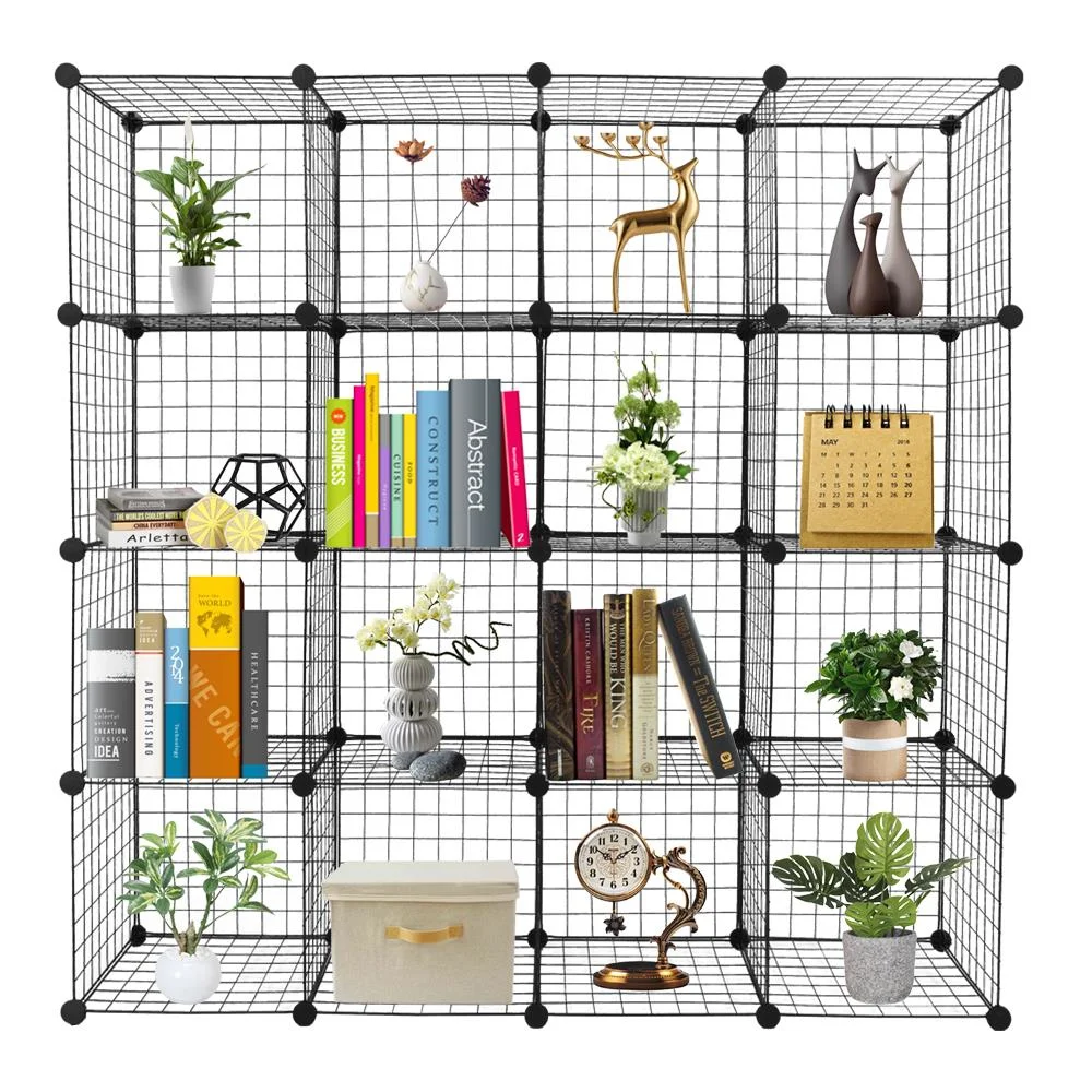 UBesGoo 16-Cube  Wire Wardrobe Organizer, Bookcase, Book Shelf, Storage Organizer