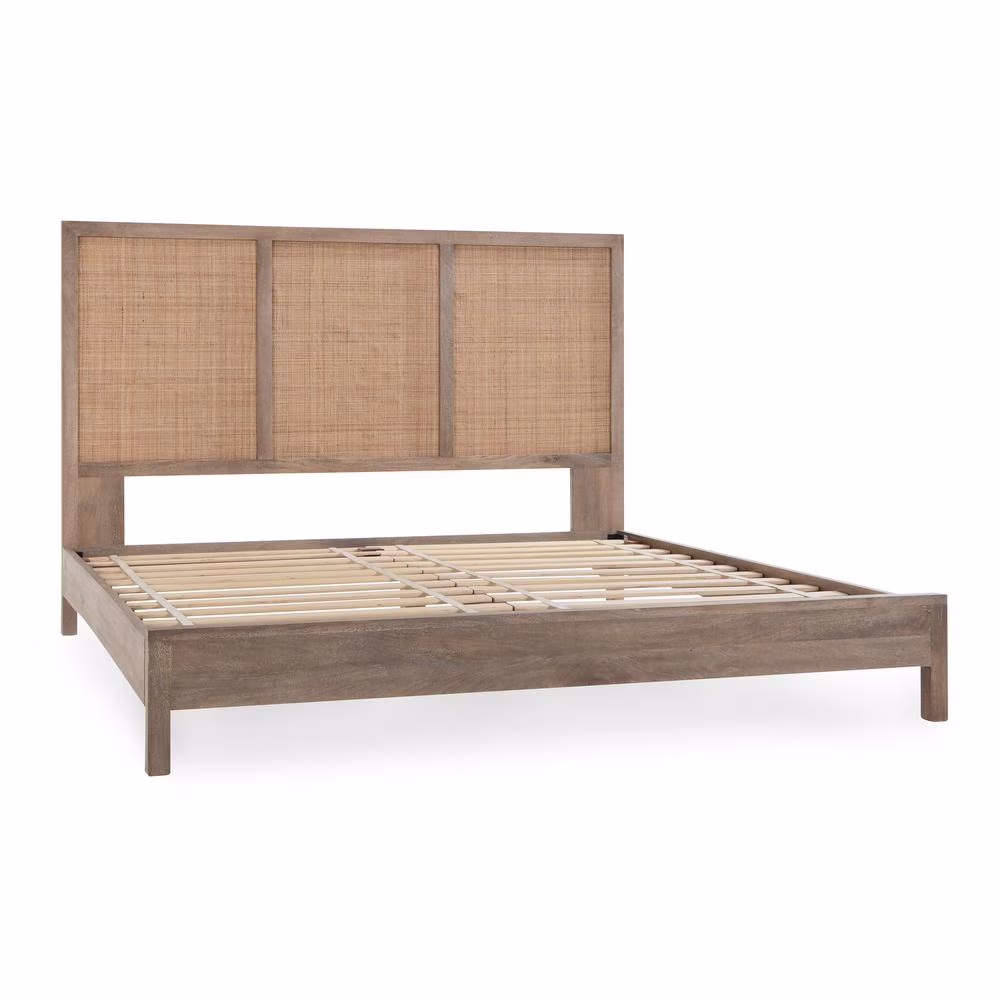 Classic Home Jensen Mango Wood California King Bed in Taupe