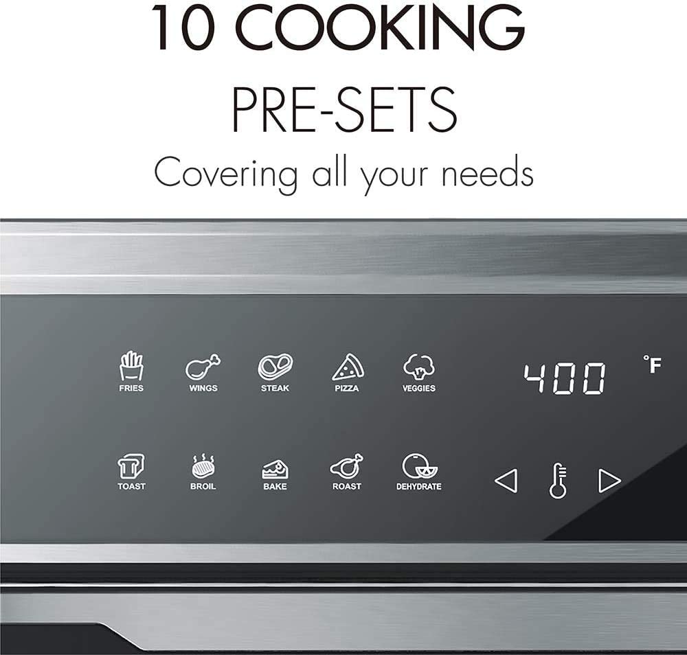 ignited Air Fryer Toaster Oven 26.4 Quarts Family Size Large Capacity Oven For Bake Broil Pizza Roast Toast