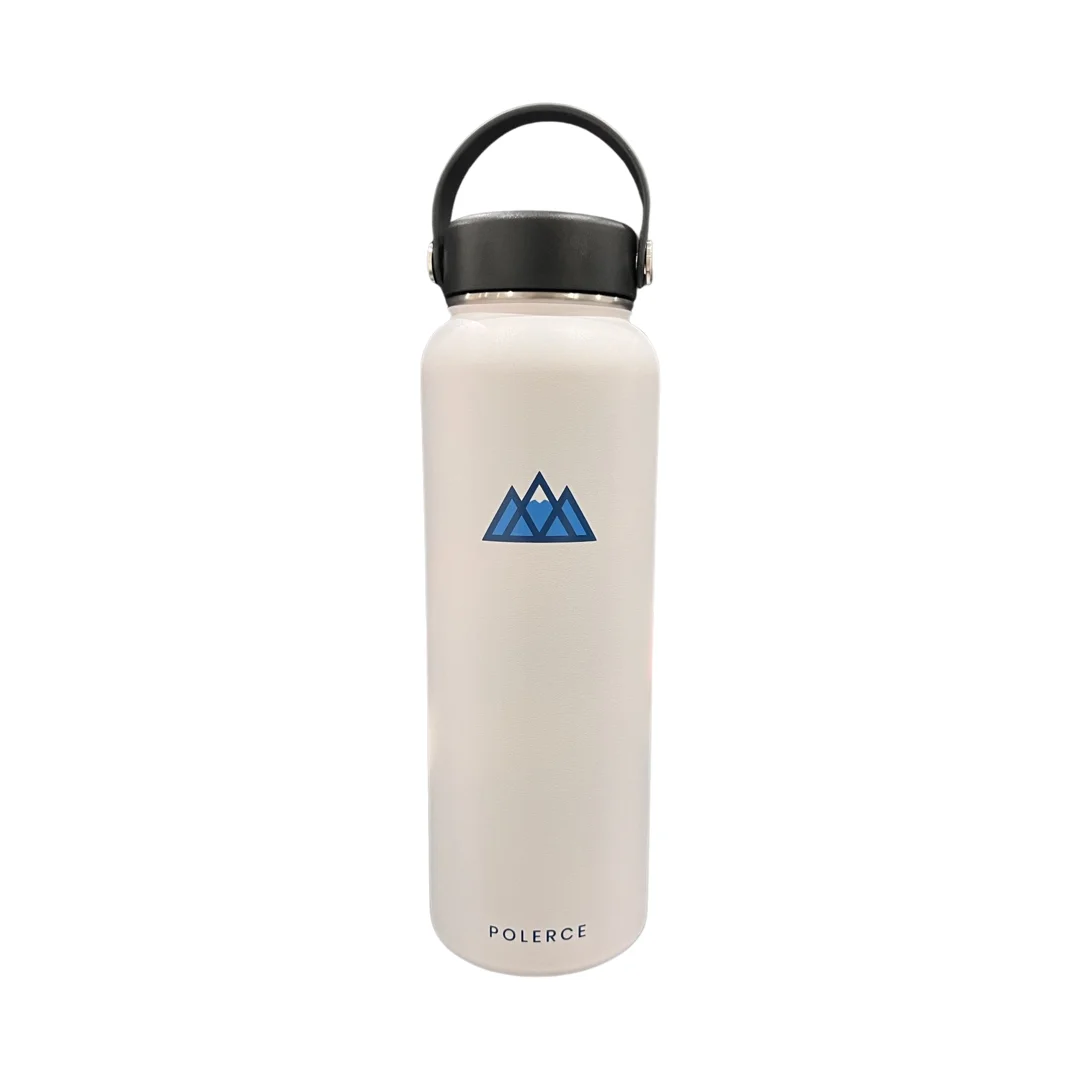 Vacuum Insulated Bottle - Stainless Steel Thermally Insulated Flask with Flex Cap - 40 fl oz - White - by Polerce