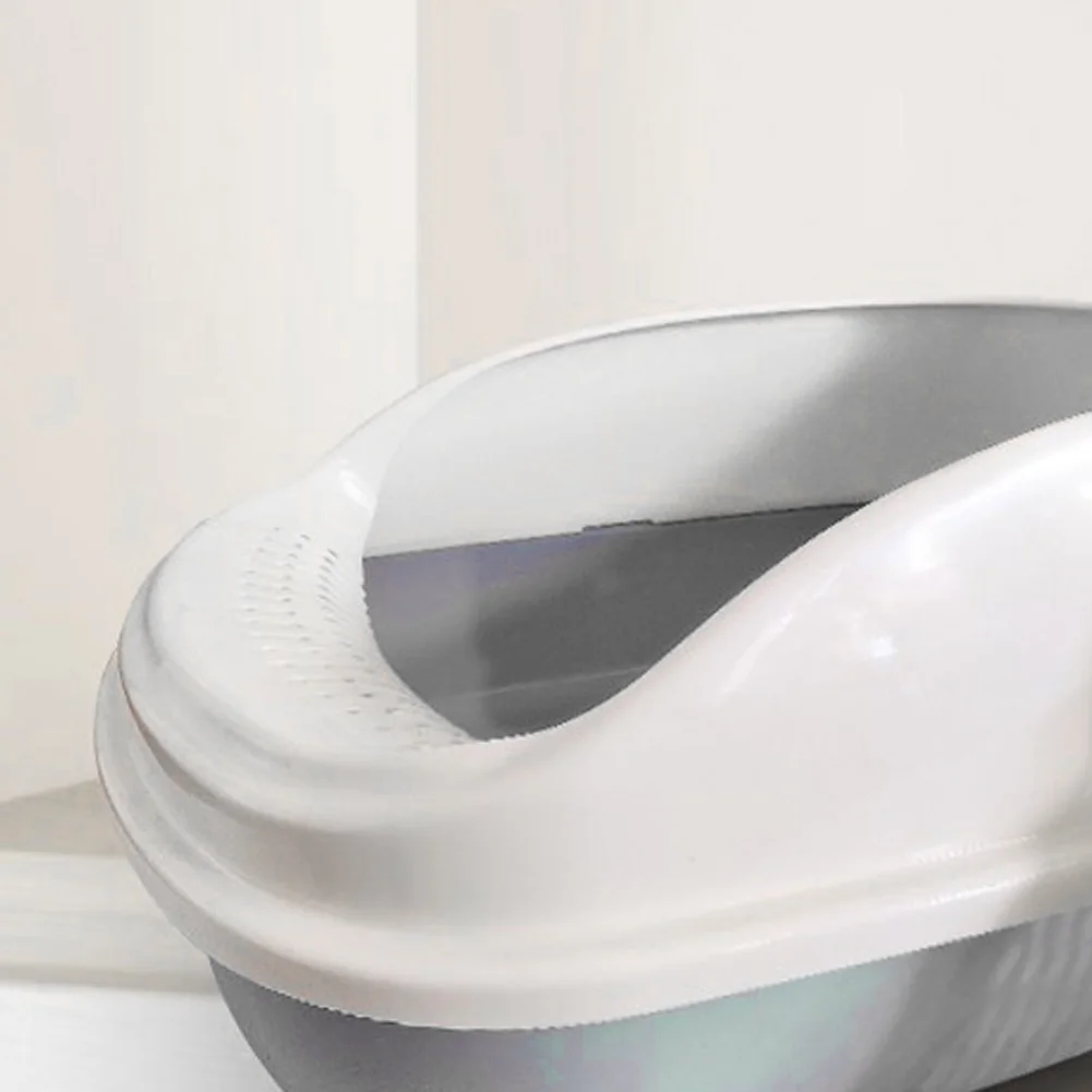 PurraQue Cat Litter Pans, 1 Pack Open Top Cat Litter Box, Anti-Splashing Large Cat Litter Pan