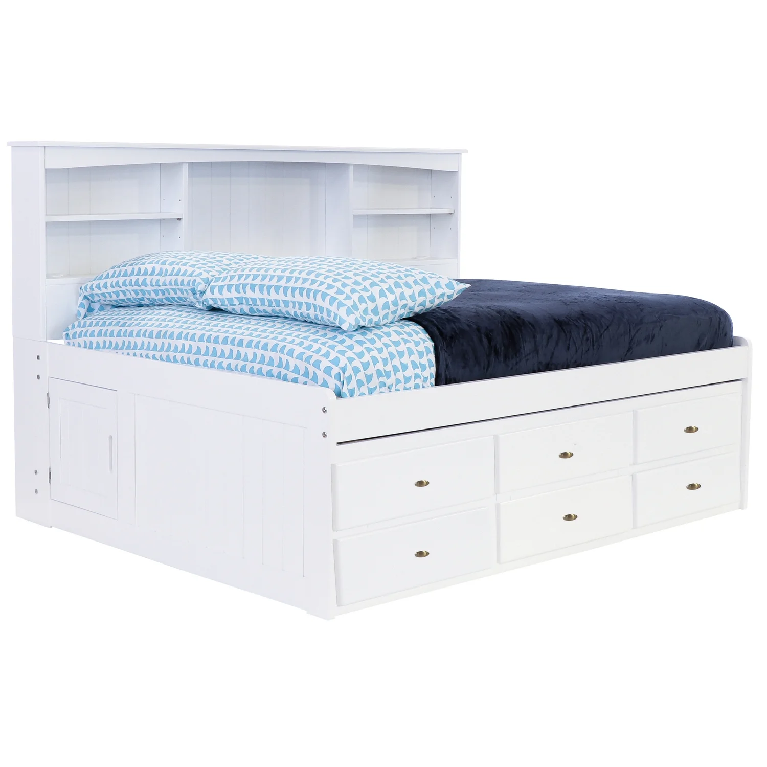OS Home and Office Furniture 80223K6-22 Solid Pine bed in Casual White