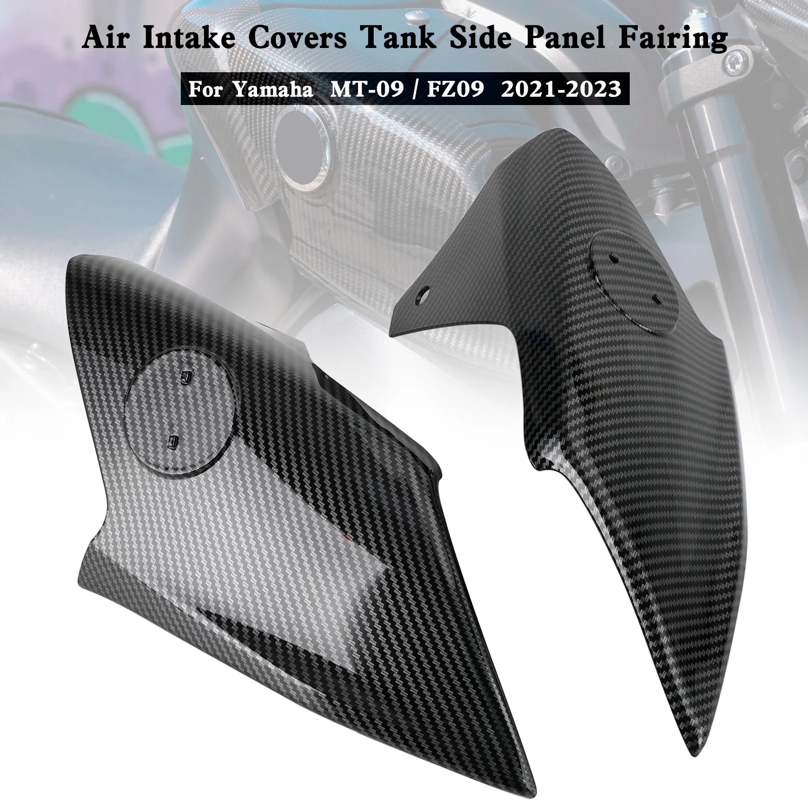 Air Intake Covers Tank Side Panel Fairing For Yamaha MT-09 FZ09 2021-2023 Carbon