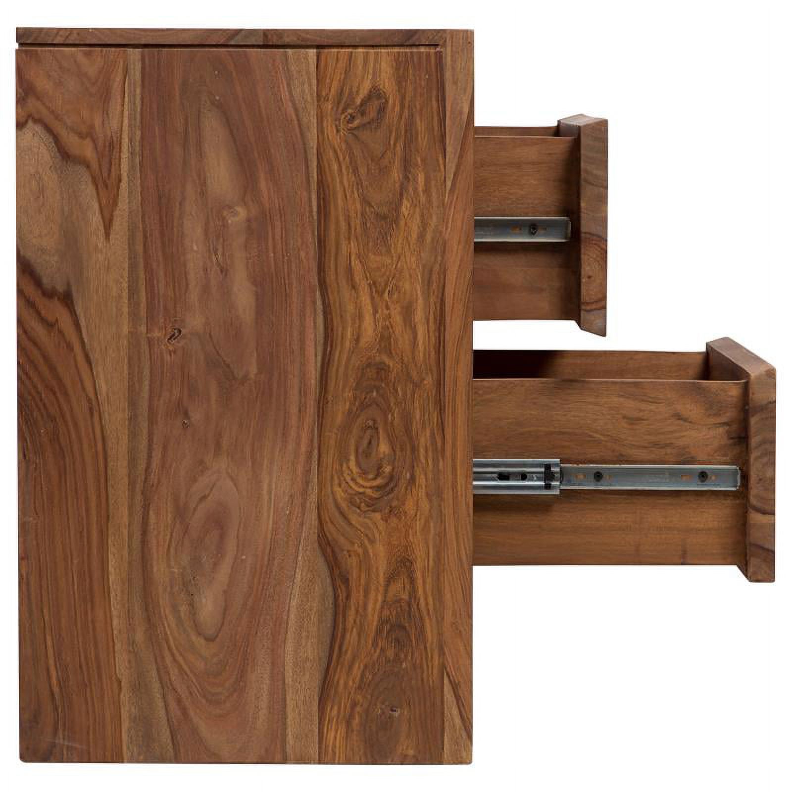 Avalon Mid-Century Modern Sheesham Wood 2 Drawer Nightstand