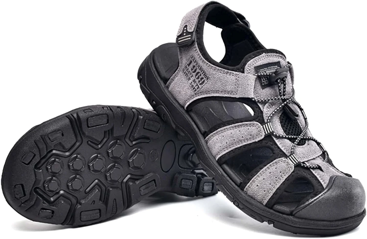 Men's Summer Athletic Sandals Closed Toe Fisherman Shoes Outdoor Hiking Sports Sandals Beach Shoes Water Shoes