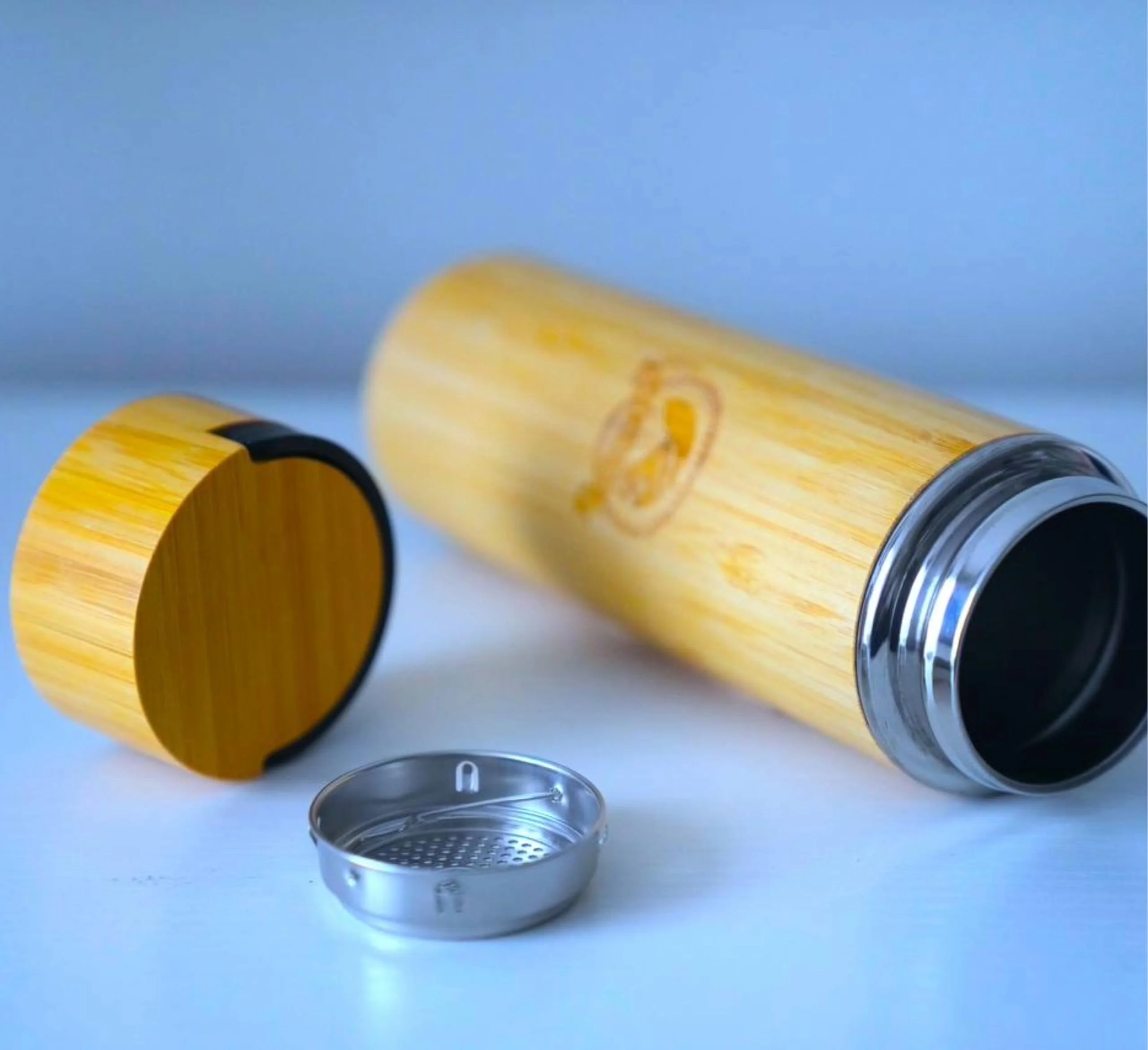 BAMBOO CRAFT THERMOS Cup Double Wall Vacuum Coffee Tumbler Tea Mug Handle Insulated Stainless Steel Water Beverage Bottle Dispenser Slate Matte Para Caf&eacute; Collection