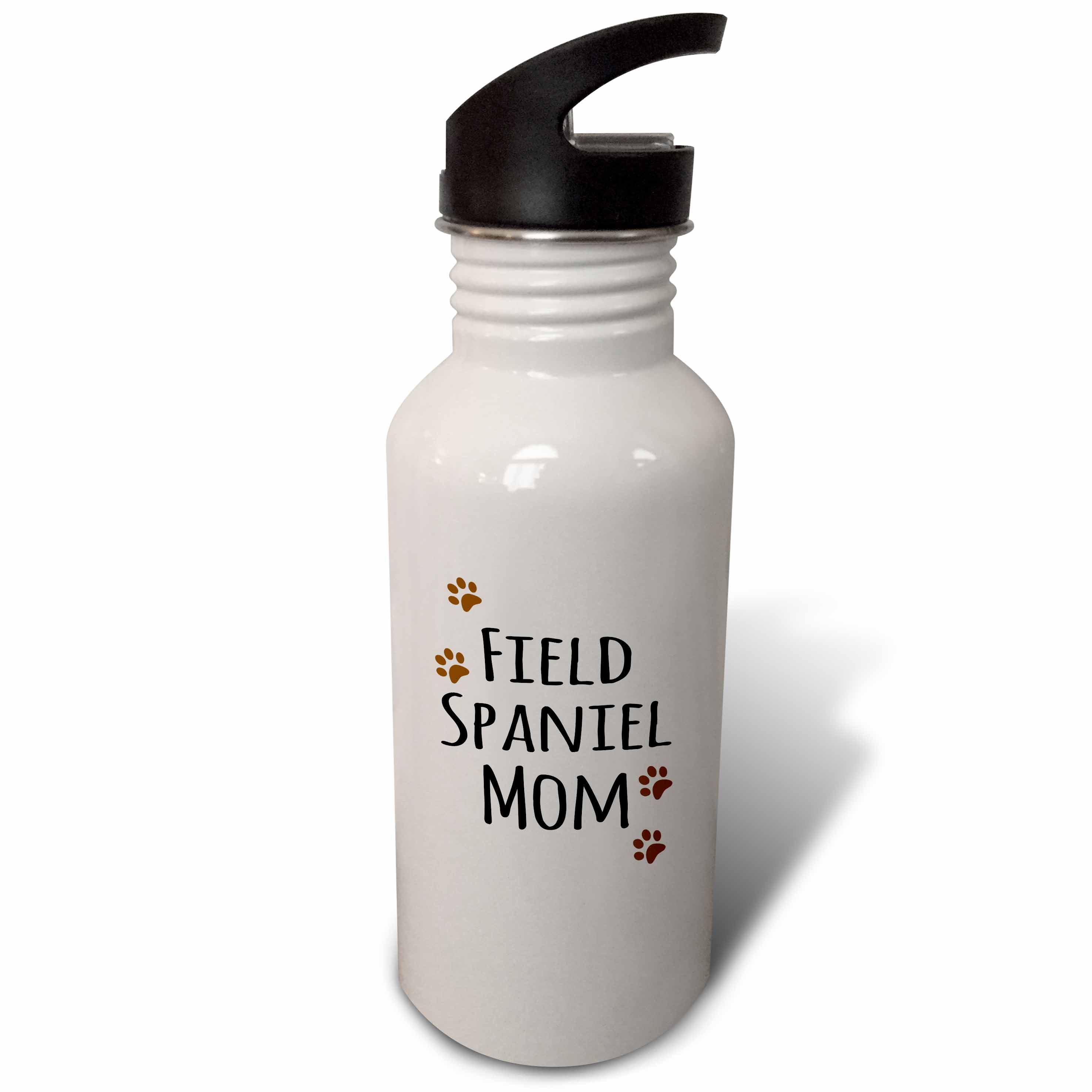 Field Spaniel Dog Mom - Doggie by breed - brown muddy paw prints - doggy lover - pet owner mama love 21 oz Sports Water Bottle wb-154117-1
