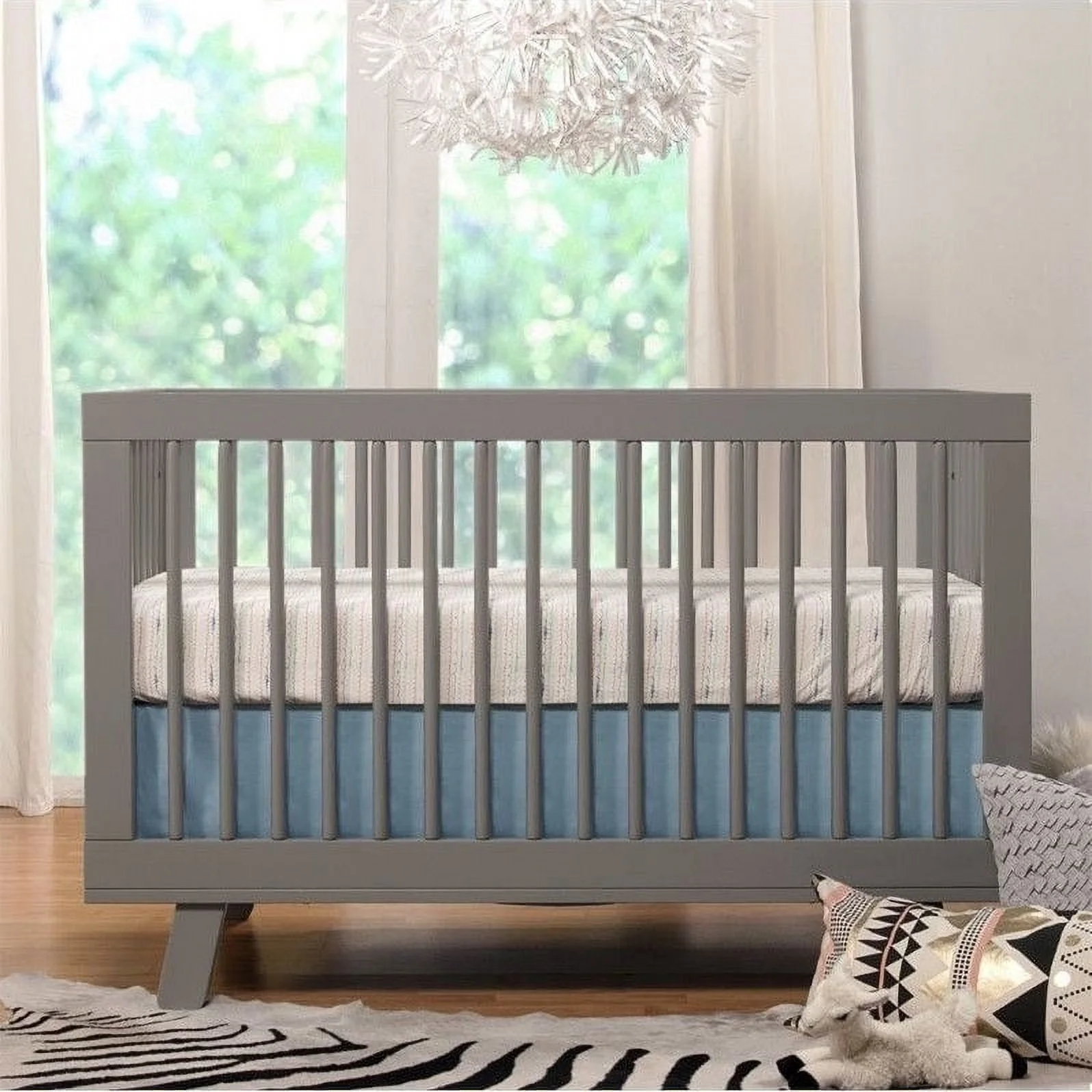 Babyletto Hudson 3-in-1 Convertible Crib with Toddler Rail, Grey