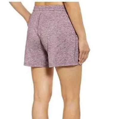 Pacific Trail Women's Mid Rise Drawstring Cozy Shorts Eggplant Heather Small NWT