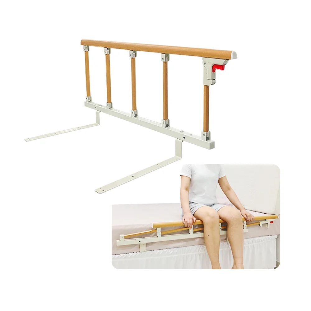 Bed Rails for Elderly Adults Seniors Assist Bar Bed Railing Cane Side Rail Guard Fall Prevention Handle Fold Down Hand Safety Rails (47×18 INCH)