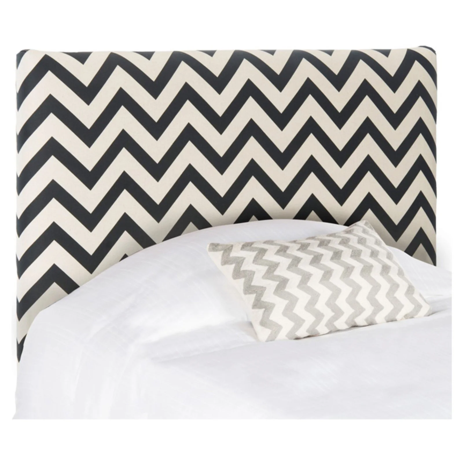 SAFAVIEH Ziggy Chevron Stripes Upholstered Headboard, Full, Black/White Zig Zag