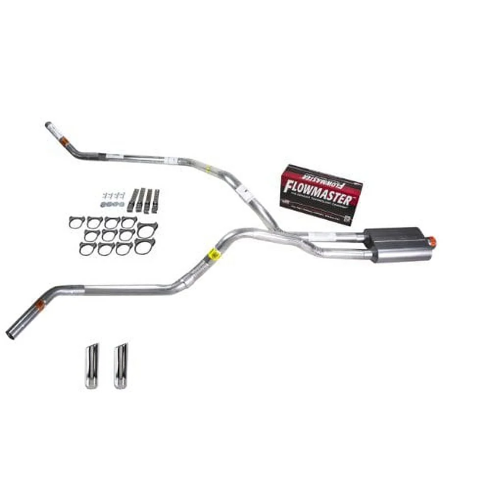 Truck Exhaust Kits - DIY dual exhaust system 2.5 pipe Flowmaster 40 RW Tip Corner exit