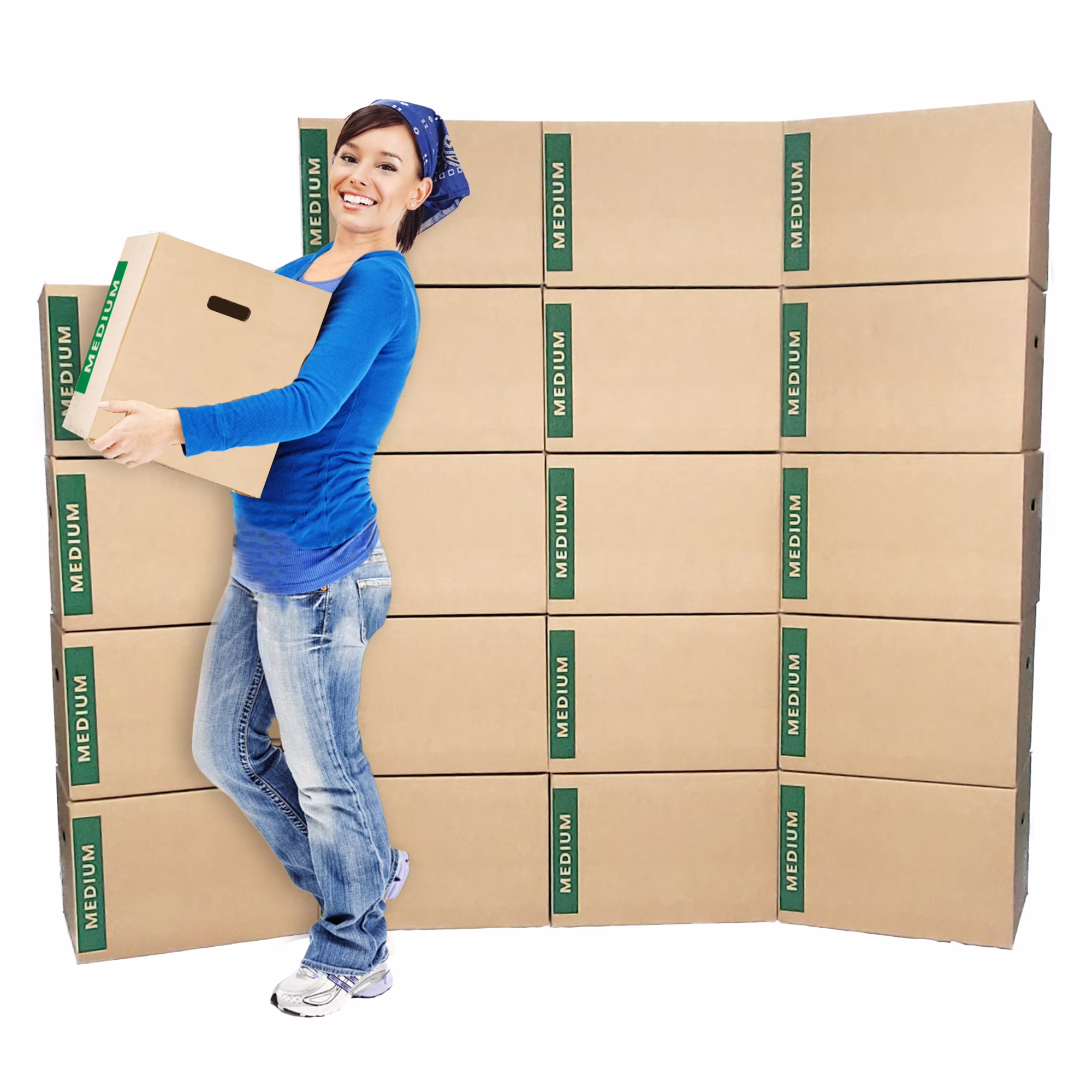 Medium Moving Boxes with Handles Pack of 20 – 18
