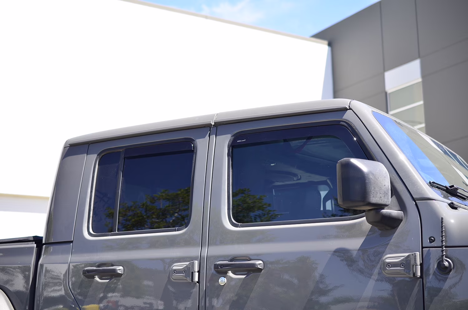 Wellvisors In-Channel Window Visors Wind Deflector 4 Pcs for Jeep Gladiator Wrangler 4 Door 2018 2019 2020 2021 2022 2023 2024 JLU 3-351JE003