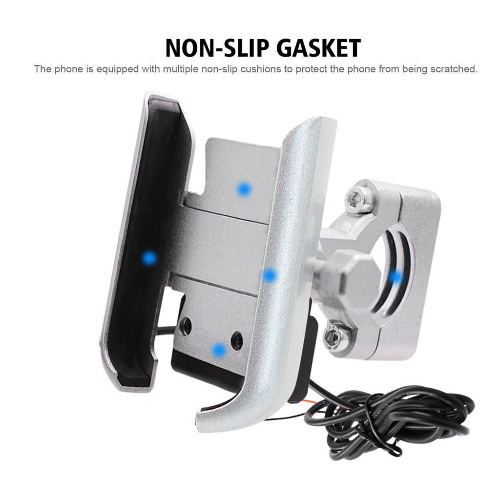 Yohome Bike Bicycle Aluminum Alloy Rotating Mobile Phone Bracket Handlebar with Charger