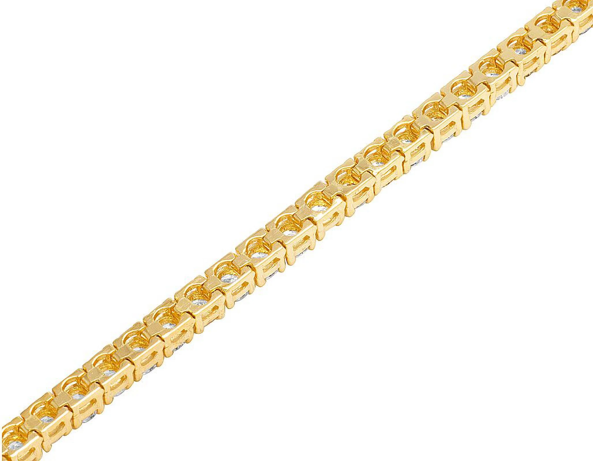 14K Yellow Gold 4MM Tennis Solitaire Diamond Bracelet 9.10CT 8