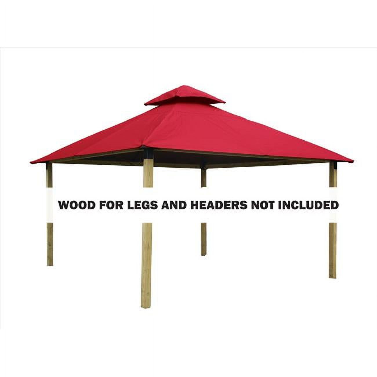 14 sq. ft. Gazebo Roof Framing & Mounting Kit with Red Sundura Canopy