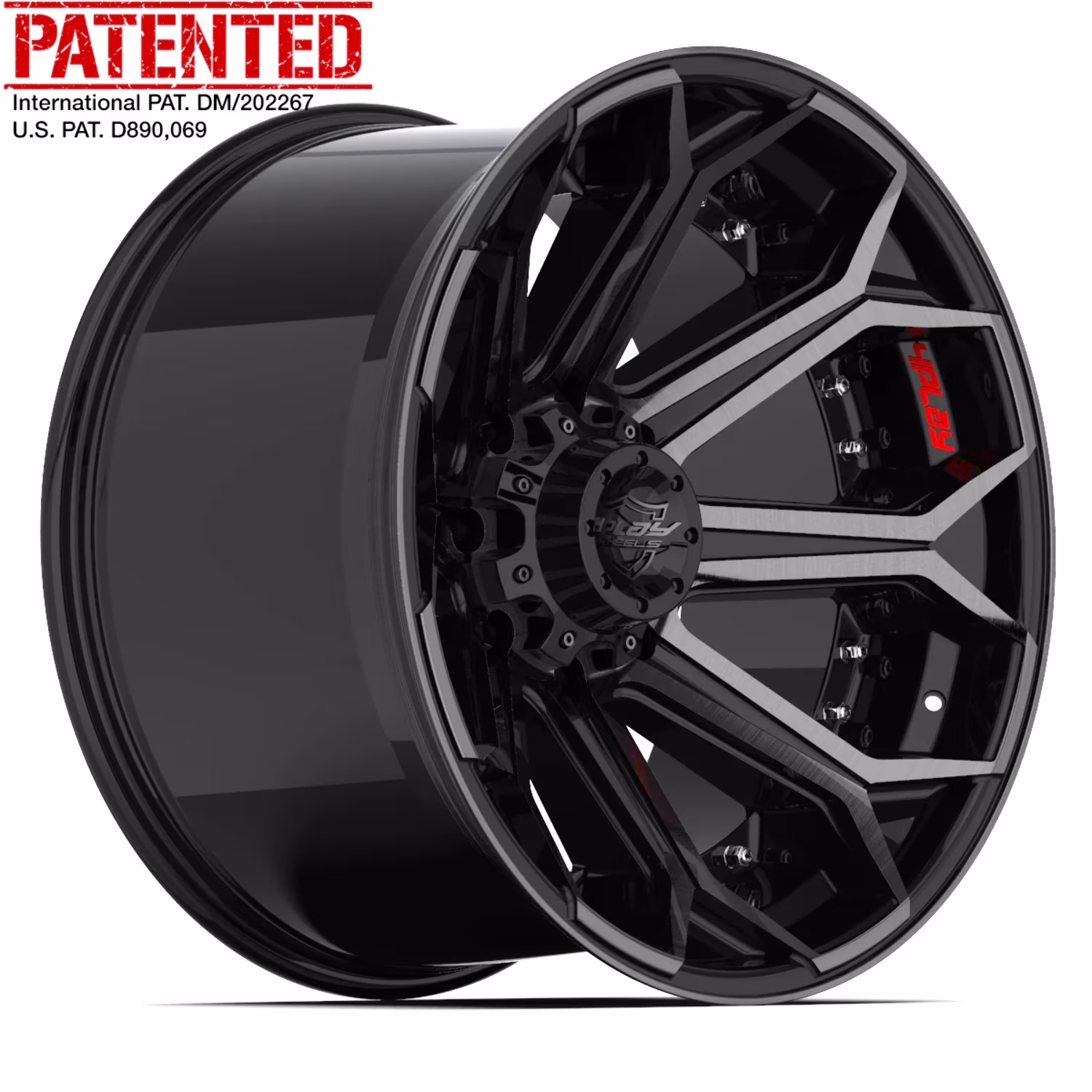 22x10 4PLAY Wheel for Ford 4P80R Brushed Black Rim Fits select: 1999-2022 FORD F250, 1999-2022 FORD F350