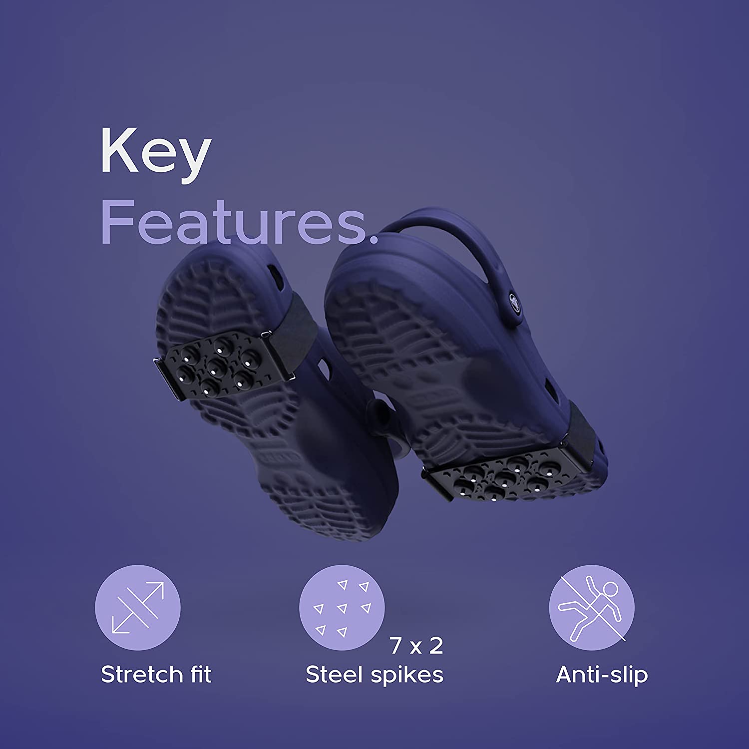 Quadtrek Crampons Snow Ice Traction Cleats Quick Strap-5 pack