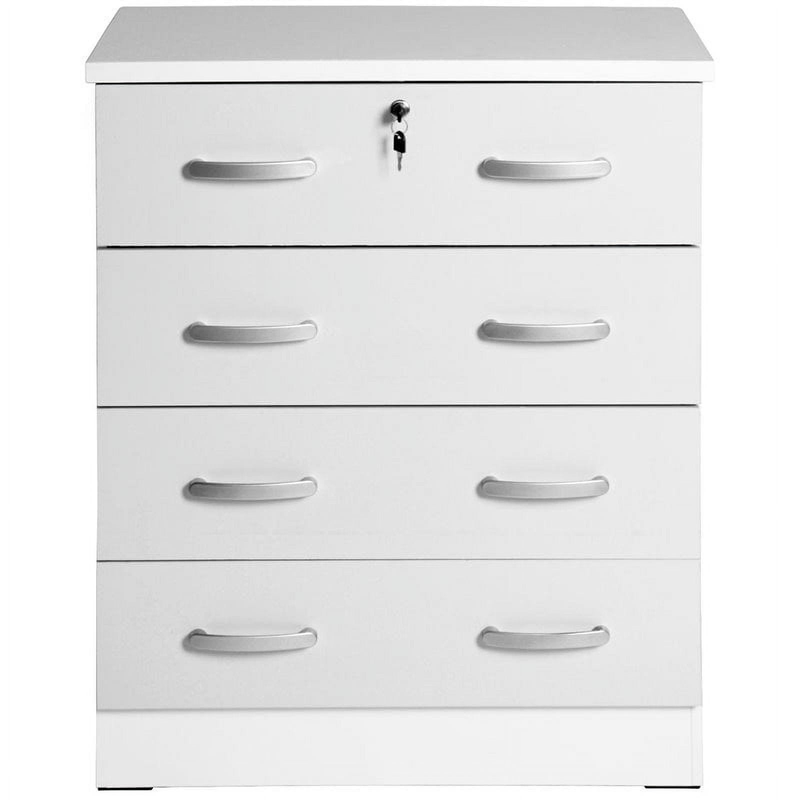 Home Square 2-Piece Set with Queen Captains Bed 4-Drawer Chest Dresser in White