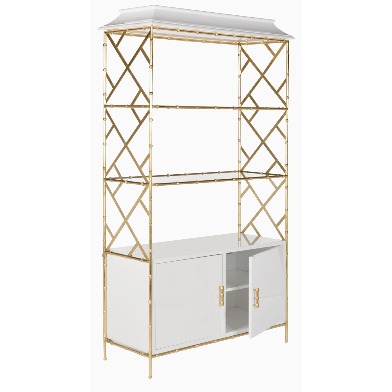 SAFAVIEH COUTURE  Adelia Bookshelf White / Gold