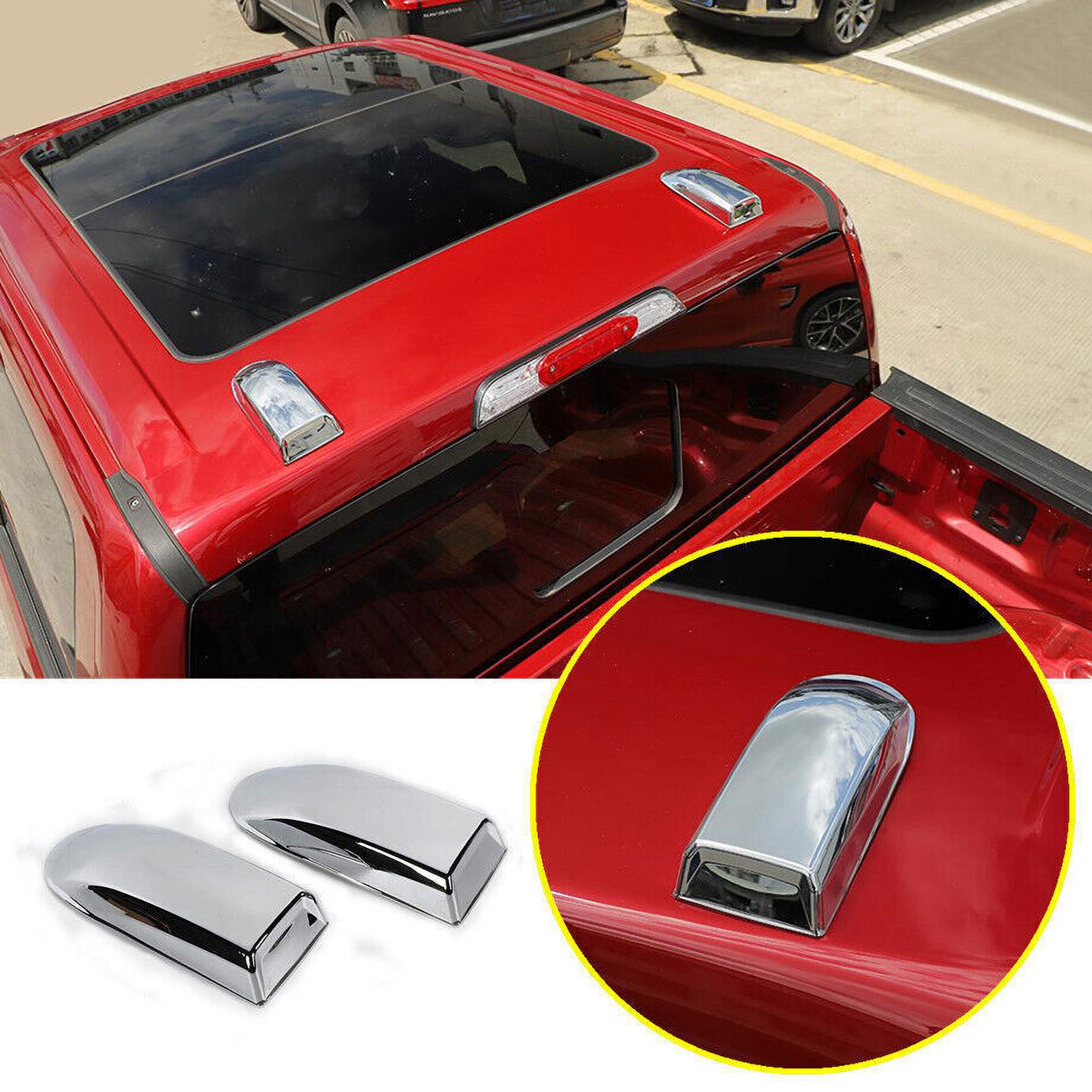 Teledu Exterior Roof Antenna Base Cover Trim Decor Cap Shell F150 + Chrome