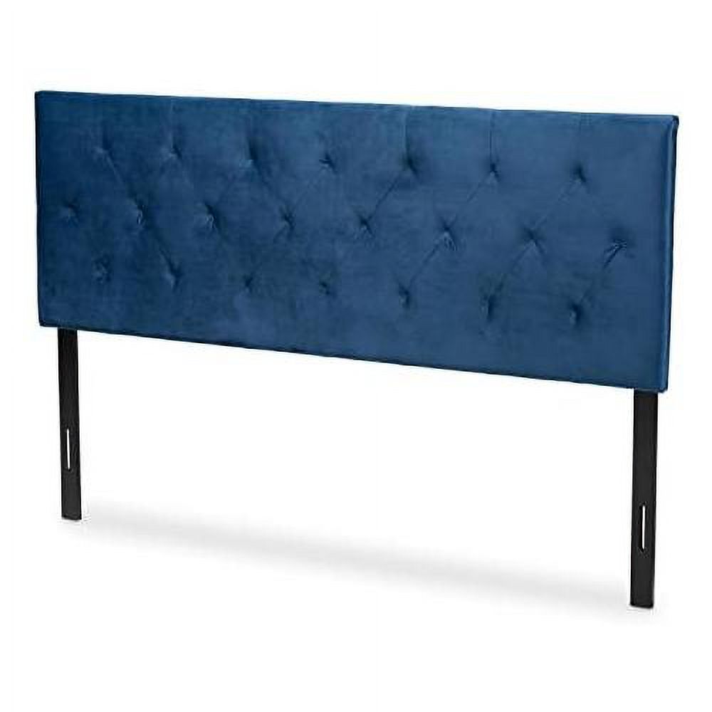 Felix Modern And Contemporary Navy Blue Velvet Fabric Upholstered King Size Headboard