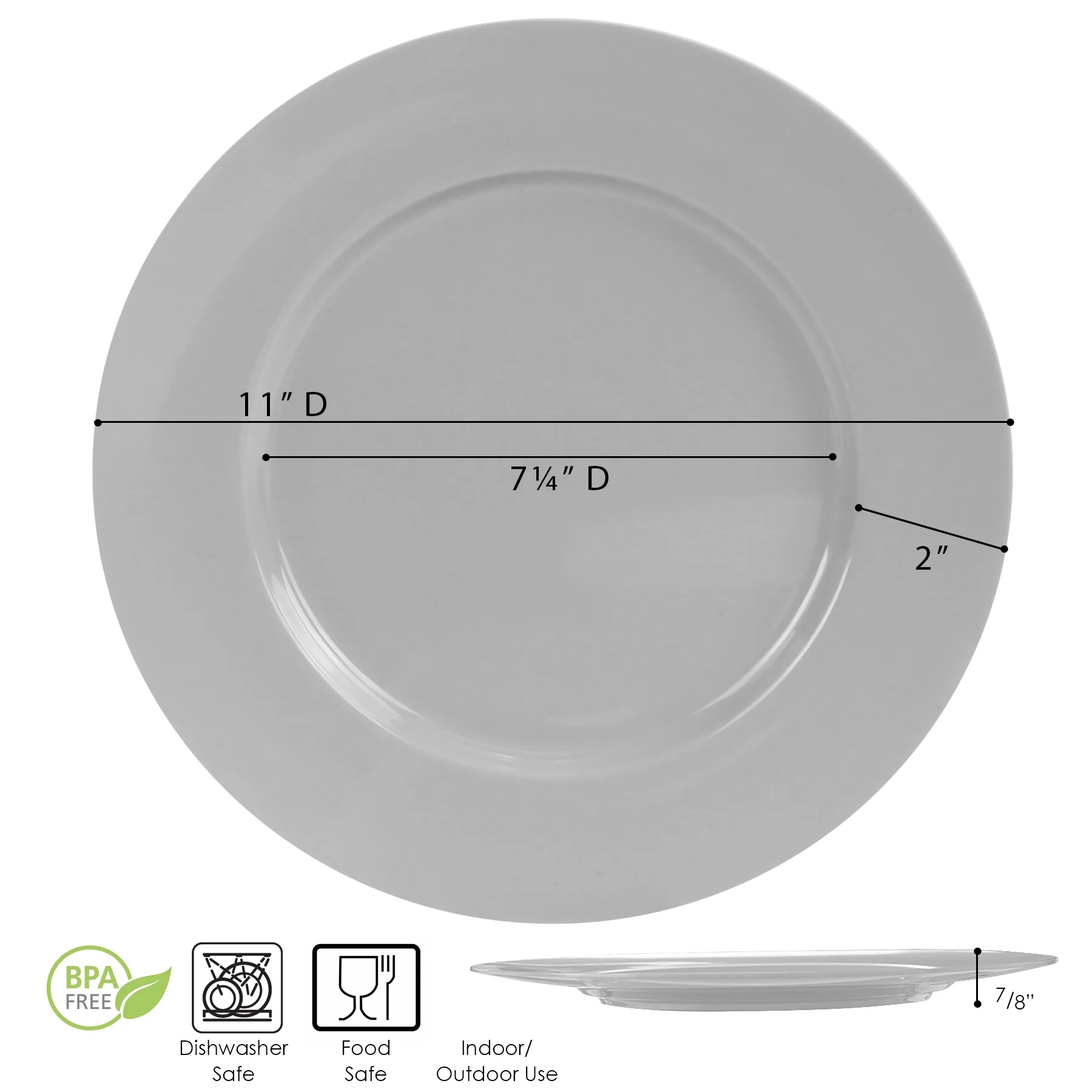 Calypso Basics, 6pc Melamine Dinner Plate Set, Lemon